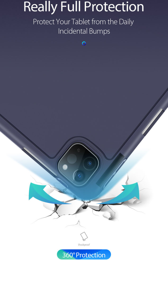 Dux Ducis Osom Series iPad Pro 12.9 (2021) Hoes Tri-Fold Blauw afbeelding 12