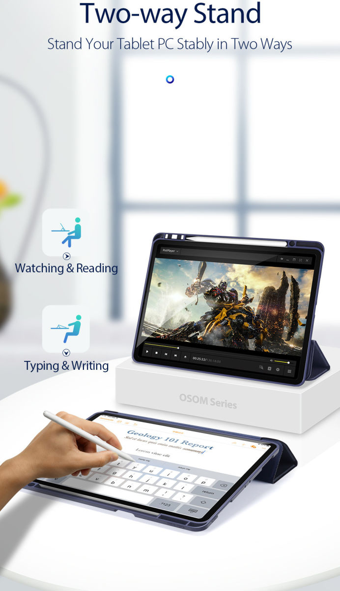 Dux Ducis Osom Series iPad Pro 12.9 (2021) Hoes Tri-Fold Blauw afbeelding 4