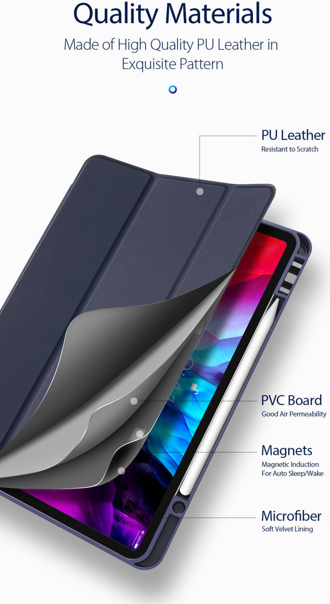 Dux Ducis Osom Series iPad Pro 12.9 (2021) Hoes Tri-Fold Blauw afbeelding 5