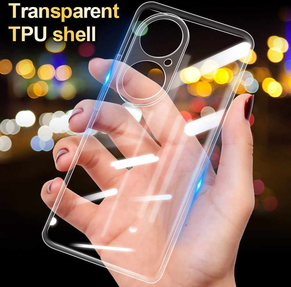 Huawei P50 Pro Hoesje Dun TPU Back Cover Transparant afbeelding 6