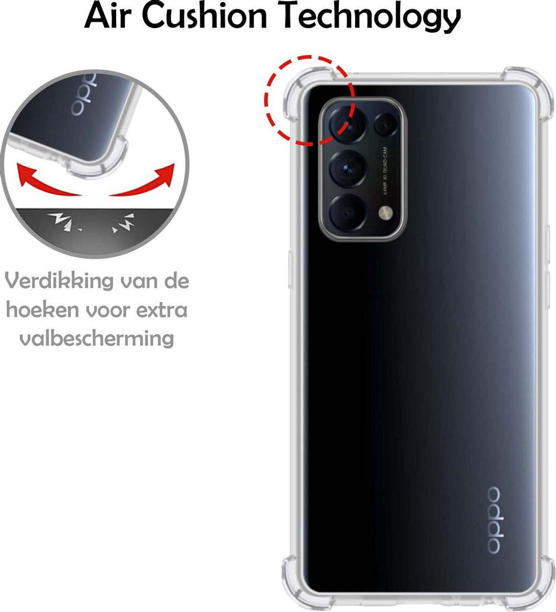 Oppo Find X3 Lite / Reno5 Hoesje Schokbestendig TPU Transparant afbeelding 5