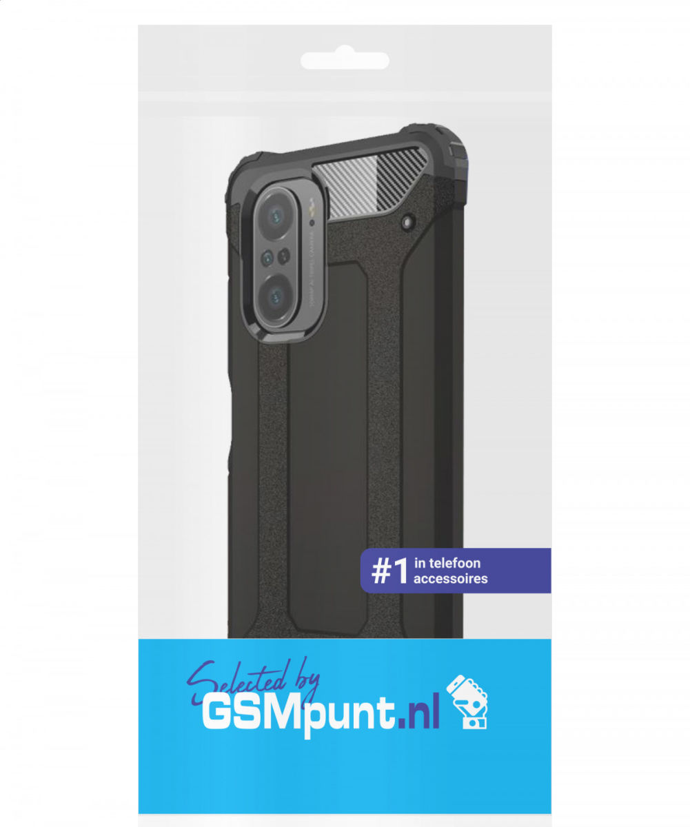 Xiaomi Poco F3 / Mi 11i Hoesje Shock Proof Hybride Back Cover Zwart afbeelding 2