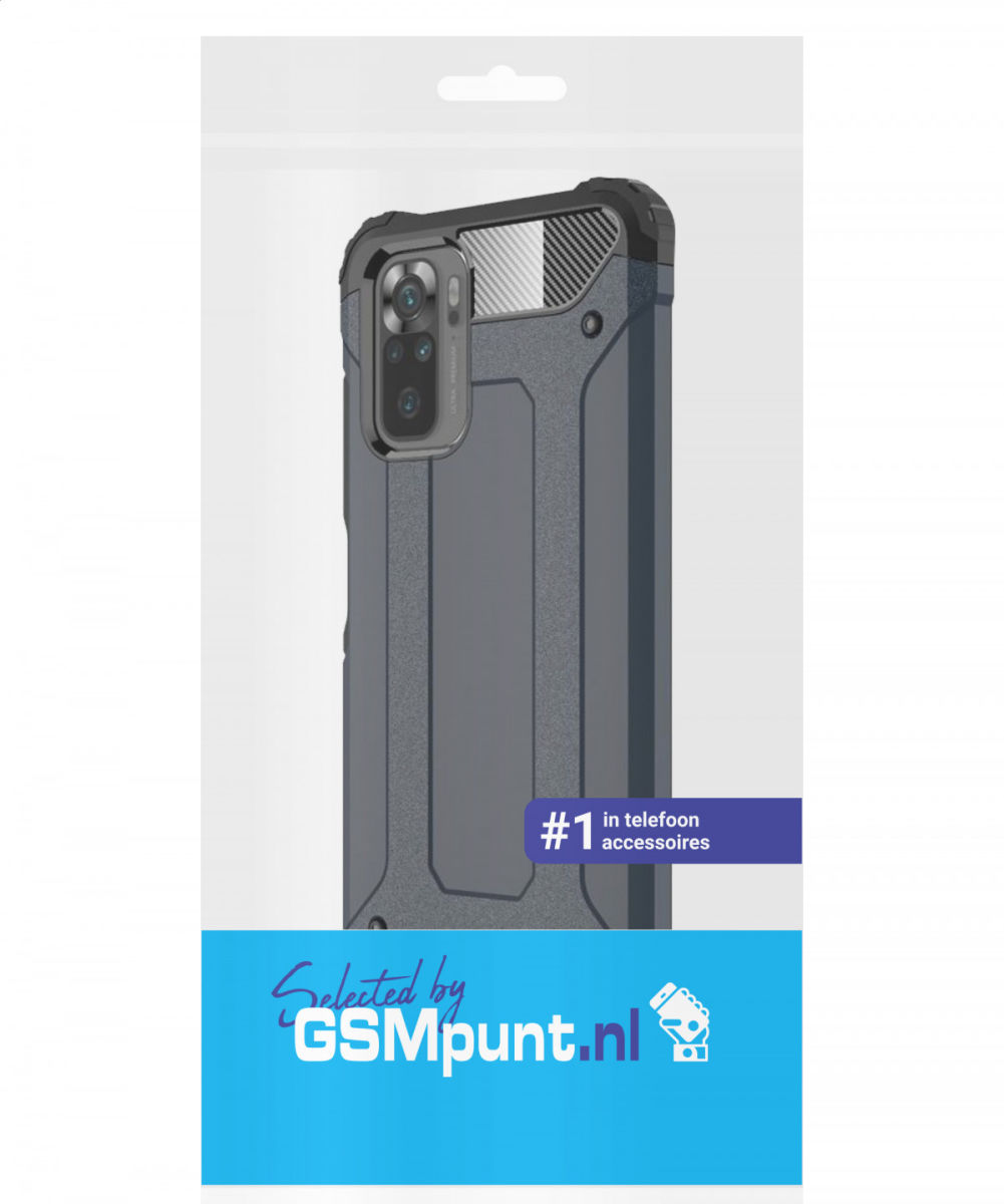 Xiaomi Redmi Poco M5s / Note 10(S) Hoesje Shock Proof Hybride Back Cover Blauw afbeelding 2