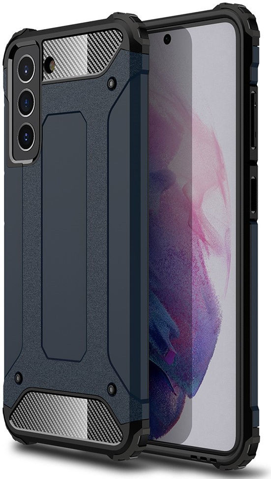 Samsung Galaxy S21 FE Hoesje Shock Proof Hybride Back Cover Blauw afbeelding 1