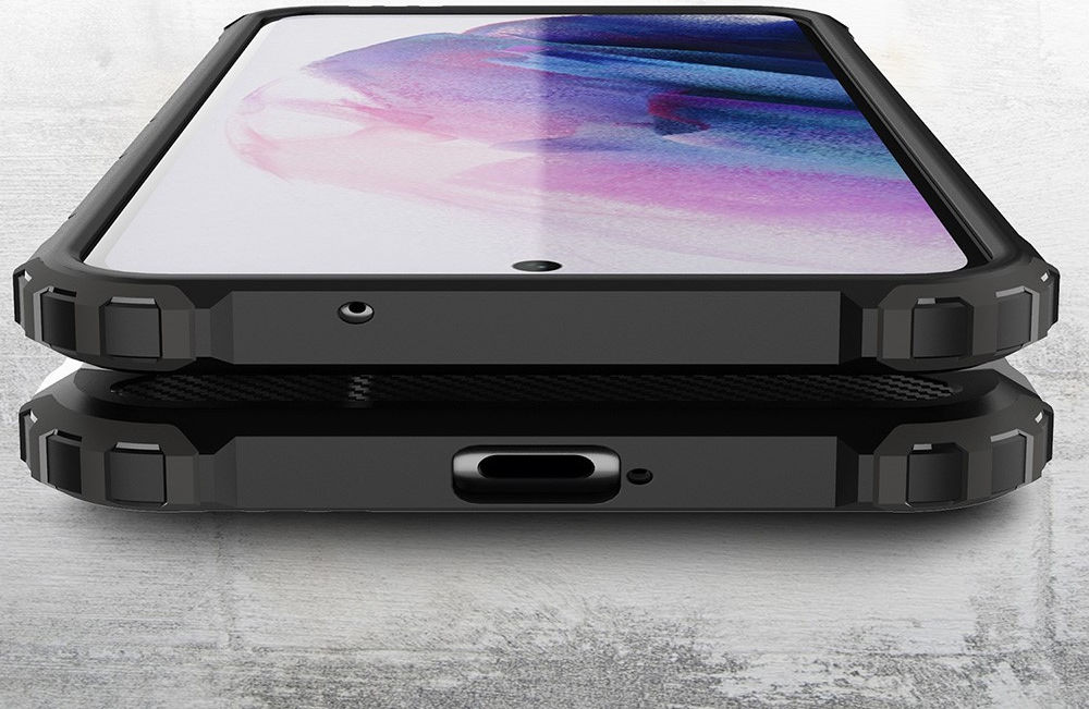 Samsung Galaxy S21 FE Hoesje Shock Proof Hybride Back Cover Zilver