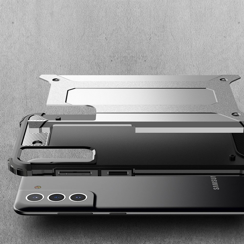 Samsung Galaxy S21 FE Hoesje Shock Proof Hybride Back Cover Goud afbeelding 4