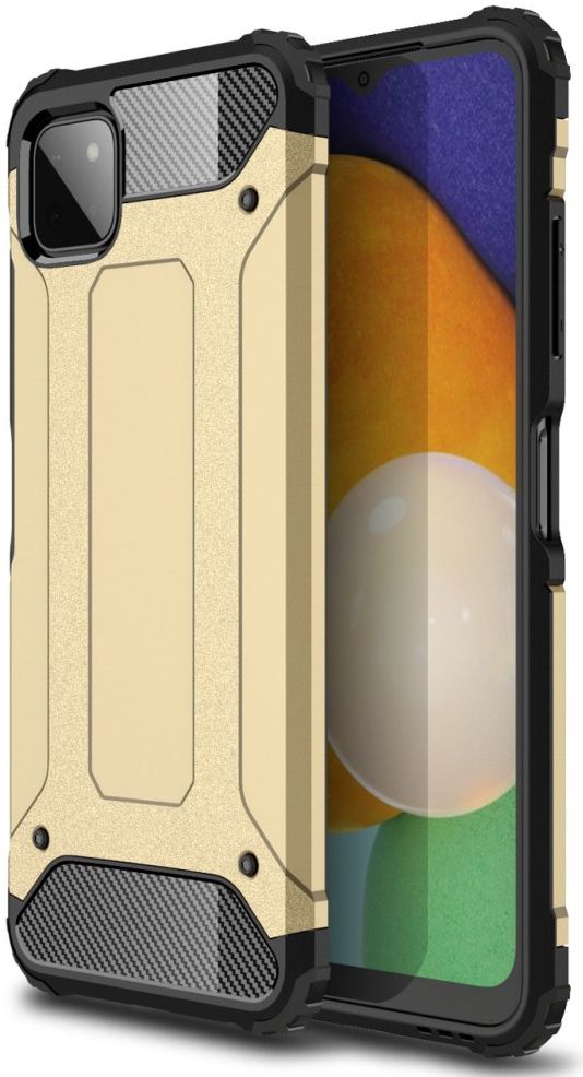 Samsung Galaxy A22 5G Hoesje Shock Proof Hybride Back Cover Goud afbeelding 1