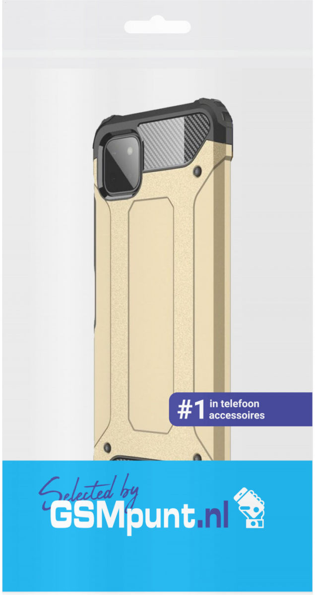 Samsung Galaxy A22 5G Hoesje Shock Proof Hybride Back Cover Goud afbeelding 2