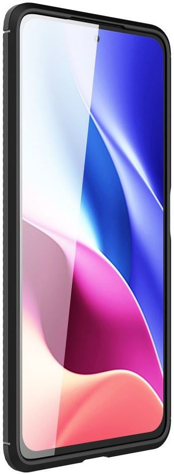 Xiaomi Poco F3 / Mi 11i Hoesje Siliconen Carbon TPU Back Cover Zwart afbeelding 4