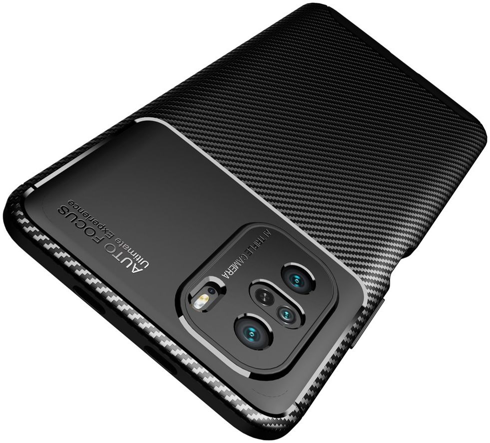 Xiaomi Poco F3 / Mi 11i Hoesje Siliconen Carbon TPU Back Cover Zwart afbeelding 7