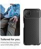 Samsung Galaxy A22 5G Hoesje Siliconen Carbon TPU Back Cover Zwart