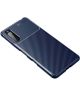 Sony Xperia 10 III Hoesje Siliconen Carbon TPU Back Cover Blauw