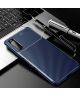 Sony Xperia 10 III Hoesje Siliconen Carbon TPU Back Cover Blauw