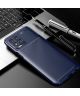 Motorola Moto G100 Hoesje Siliconen Carbon TPU Back Cover Blauw
