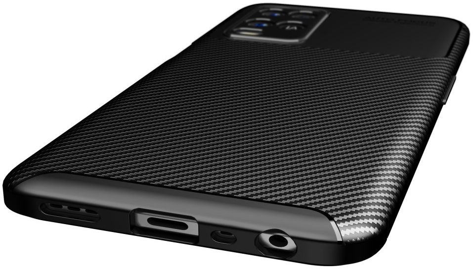 Oppo A54 5G Siliconen Carbon Shock Proof Hoesje Back Cover Zwart afbeelding 7