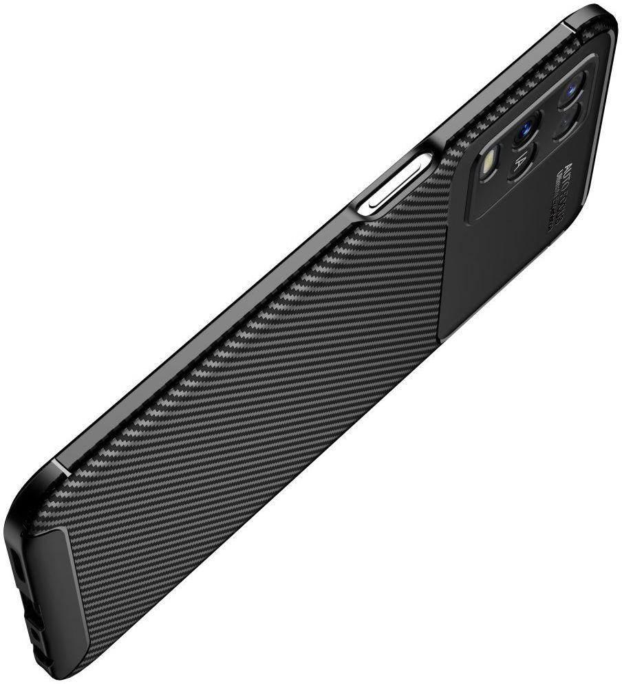 Oppo A54 5G Siliconen Carbon Shock Proof Hoesje Back Cover Zwart afbeelding 8
