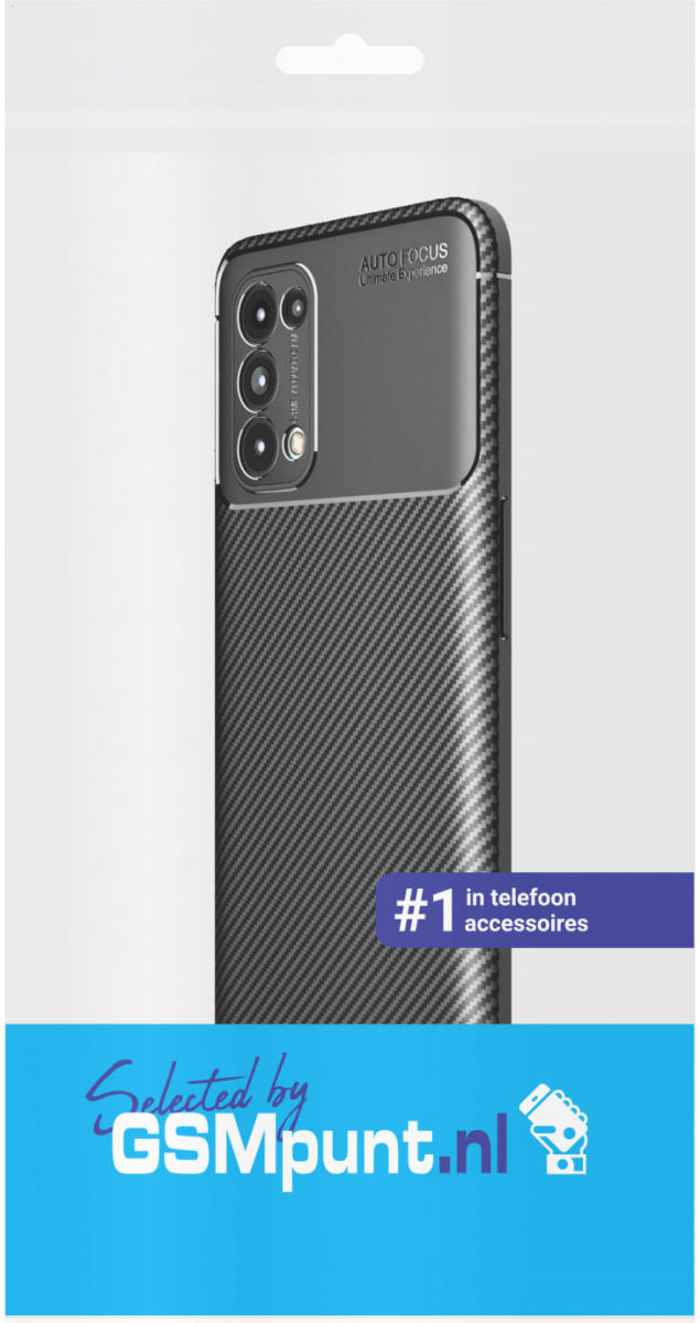 Oppo Find X3 Lite / Reno5 Hoesje Siliconen Carbon TPU Back Cover Zwart afbeelding 4
