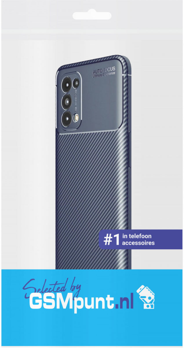 Oppo Find X3 Lite / Reno5 Hoesje Siliconen Carbon TPU Back Cover Blauw afbeelding 4