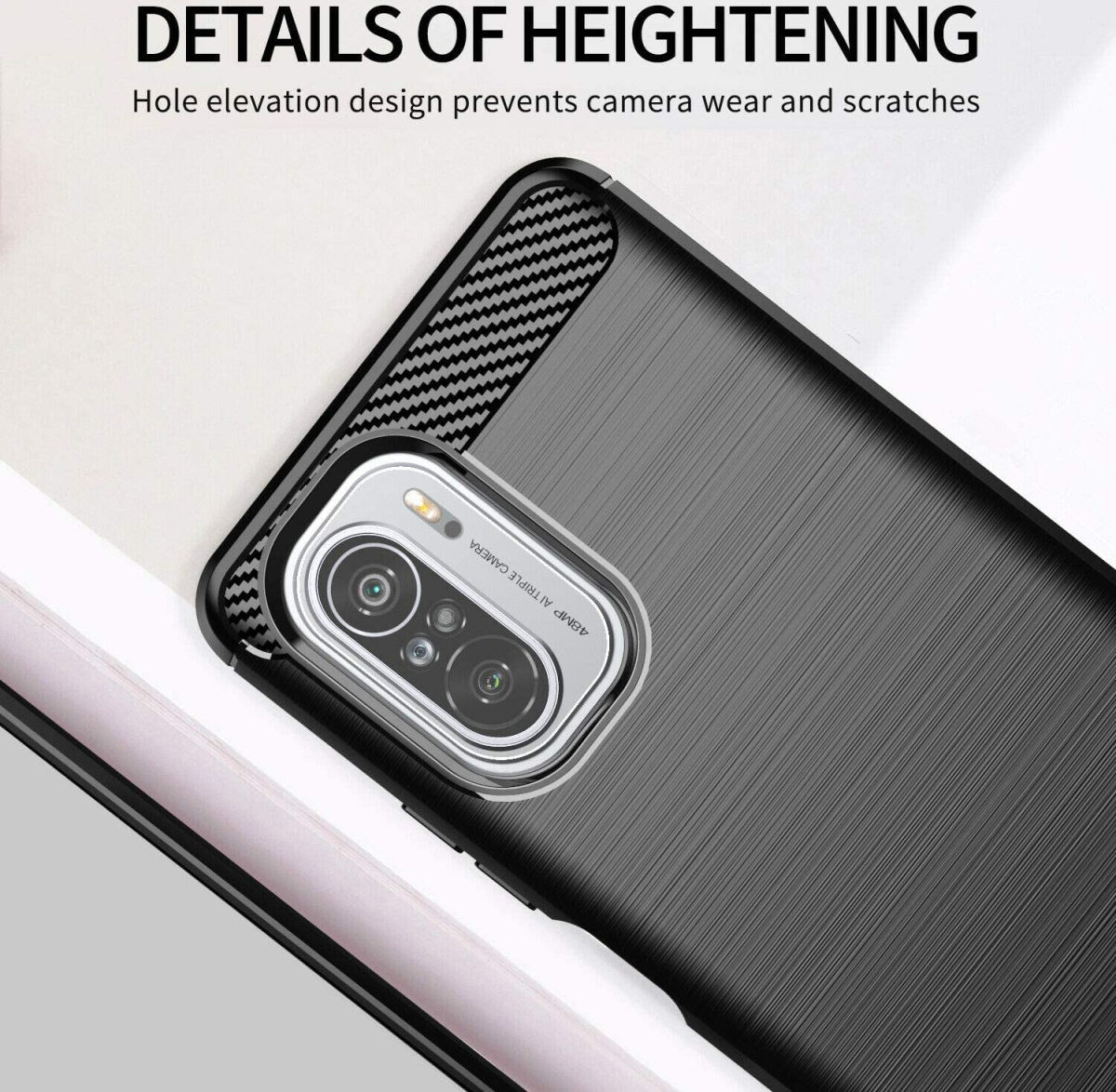 Xiaomi Poco F3 / Mi 11i Hoesje Geborsteld TPU Back Cover Zwart afbeelding 4