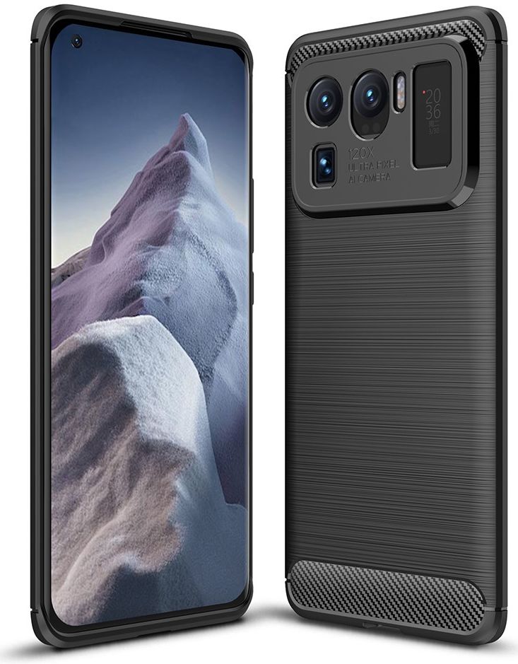 Xiaomi Mi 11 Ultra Hoesje Geborsteld TPU Flexibele Back Cover Zwart afbeelding 5