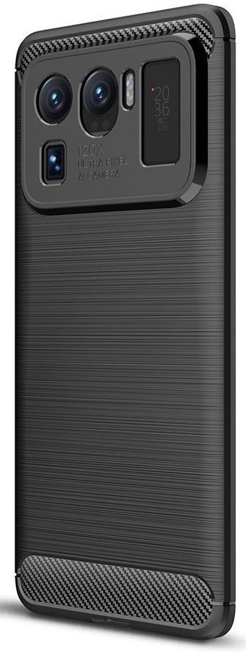 Xiaomi Mi 11 Ultra Hoesje Geborsteld TPU Flexibele Back Cover Zwart afbeelding 1
