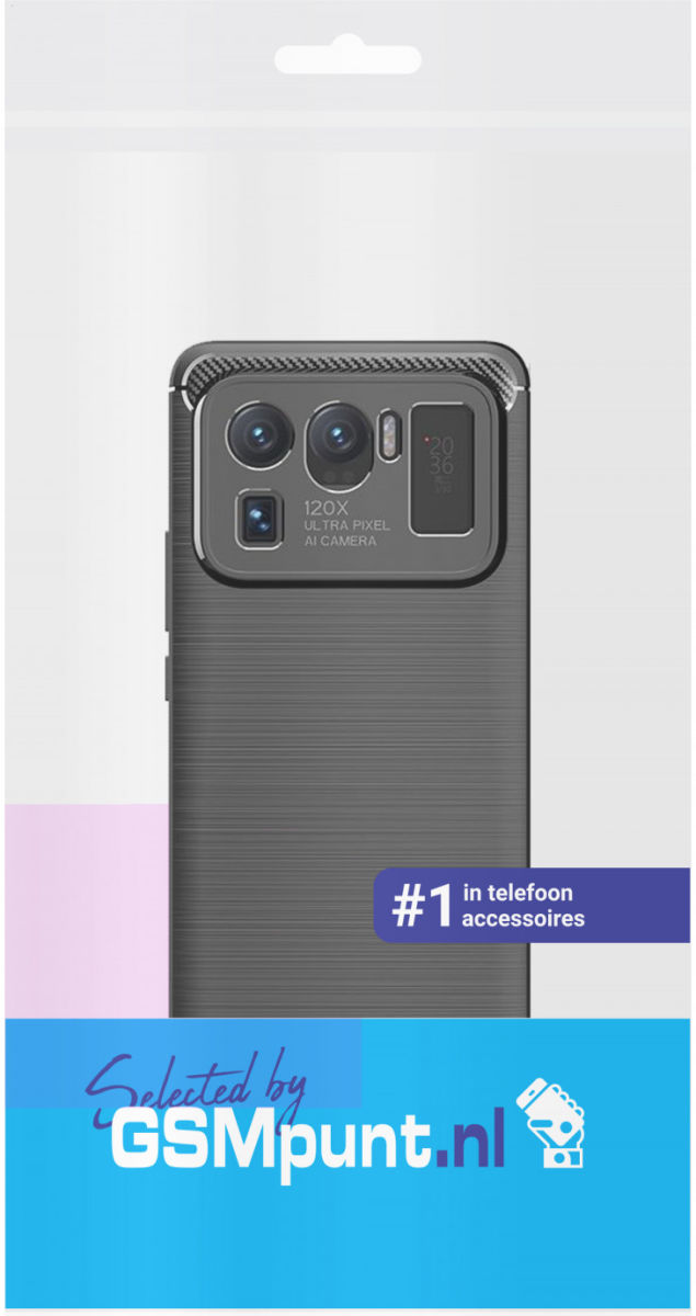 Xiaomi Mi 11 Ultra Hoesje Geborsteld TPU Flexibele Back Cover Zwart afbeelding 2