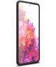 Samsung Galaxy S21 FE Hoesje Geborsteld TPU Flexibele Back Cover Zwart