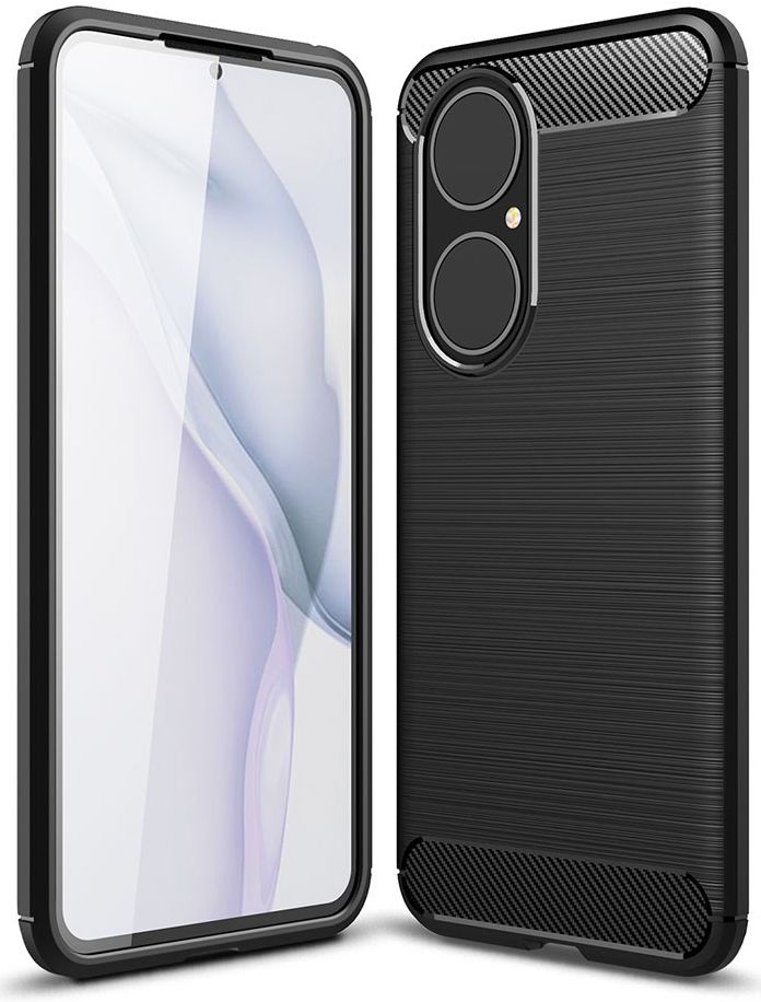 Huawei P50 Hoesje Geborsteld TPU Flexibele Back Cover Zwart afbeelding 5