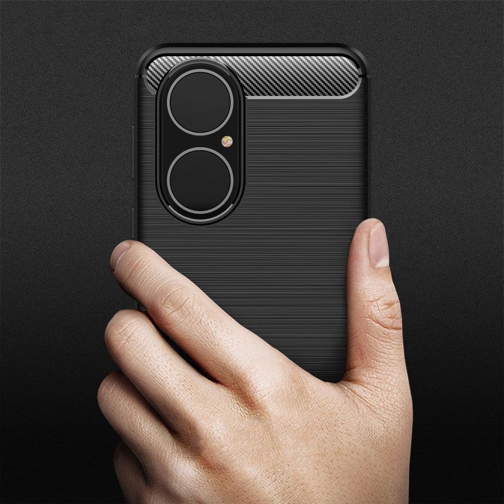 Huawei P50 Hoesje Geborsteld TPU Flexibele Back Cover Zwart afbeelding 13