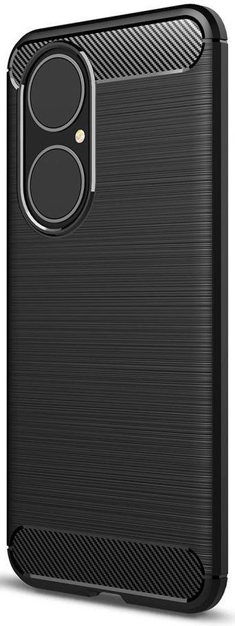 Huawei P50 Hoesje Geborsteld TPU Flexibele Back Cover Zwart afbeelding 1