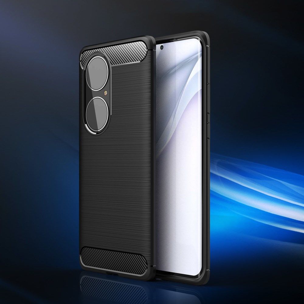 Huawei P50 Pro Hoesje Geborsteld TPU Flexibele Back Cover Zwart afbeelding 13