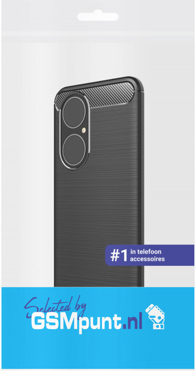 Huawei P50 Pro Hoesje Geborsteld TPU Flexibele Back Cover Zwart afbeelding 2