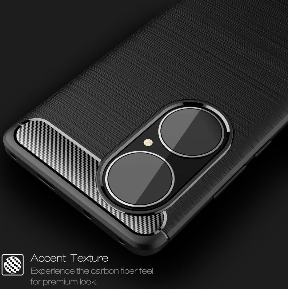 Huawei P50 Pro Hoesje Geborsteld TPU Flexibele Back Cover Zwart afbeelding 8