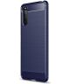 Sony Xperia 10 III Hoesje Geborsteld TPU Flexibele Back Cover Blauw