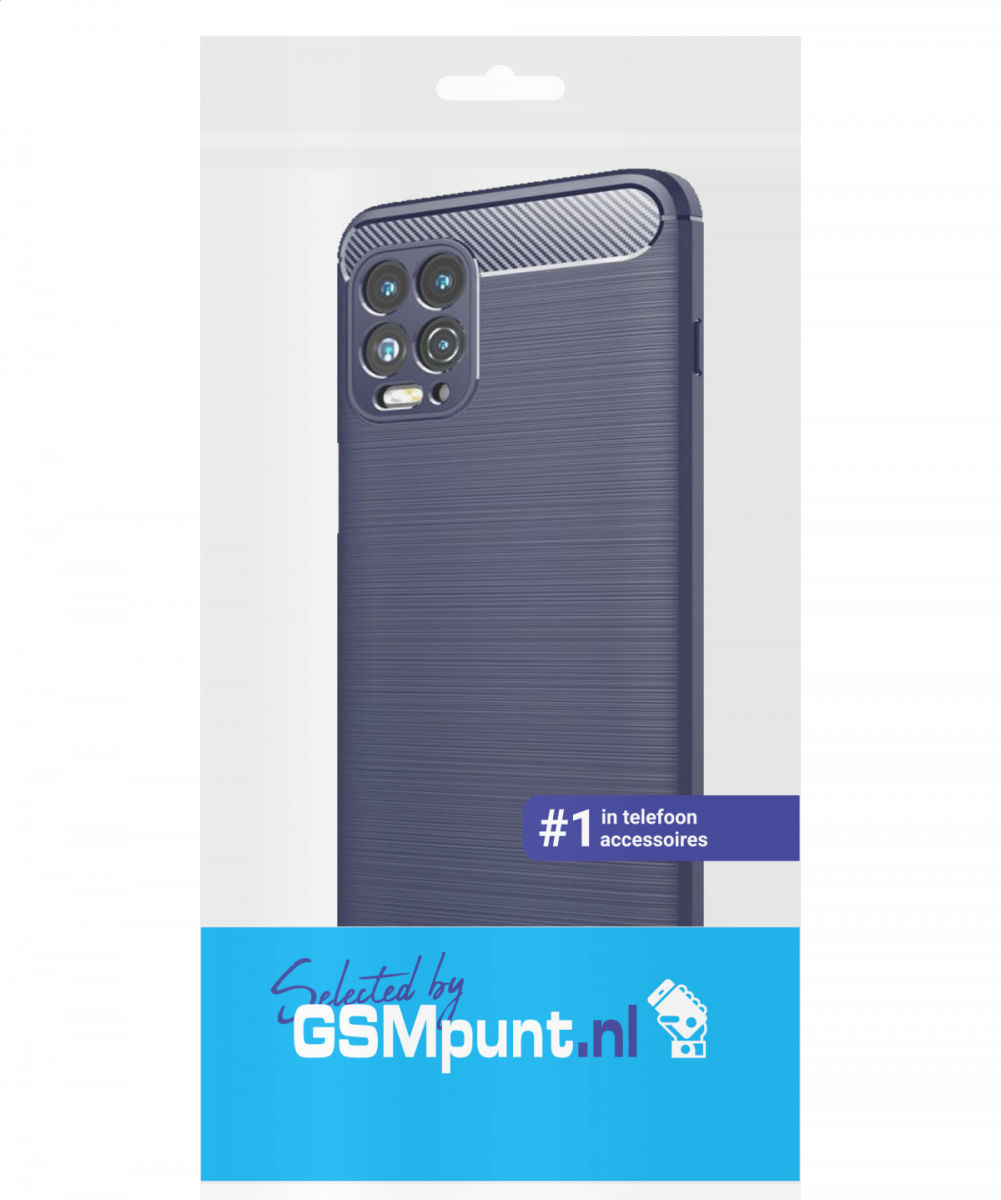 Motorola Moto G100 Hoesje Geborsteld TPU Flexibele Back Cover Blauw afbeelding 4