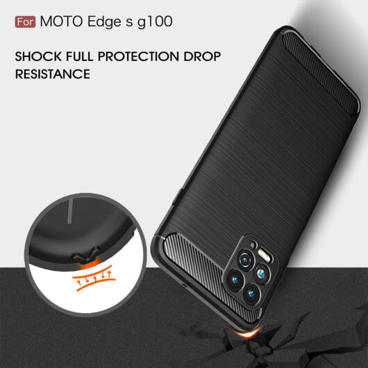 Motorola Moto G100 Hoesje Geborsteld TPU Flexibele Back Cover Blauw afbeelding 6