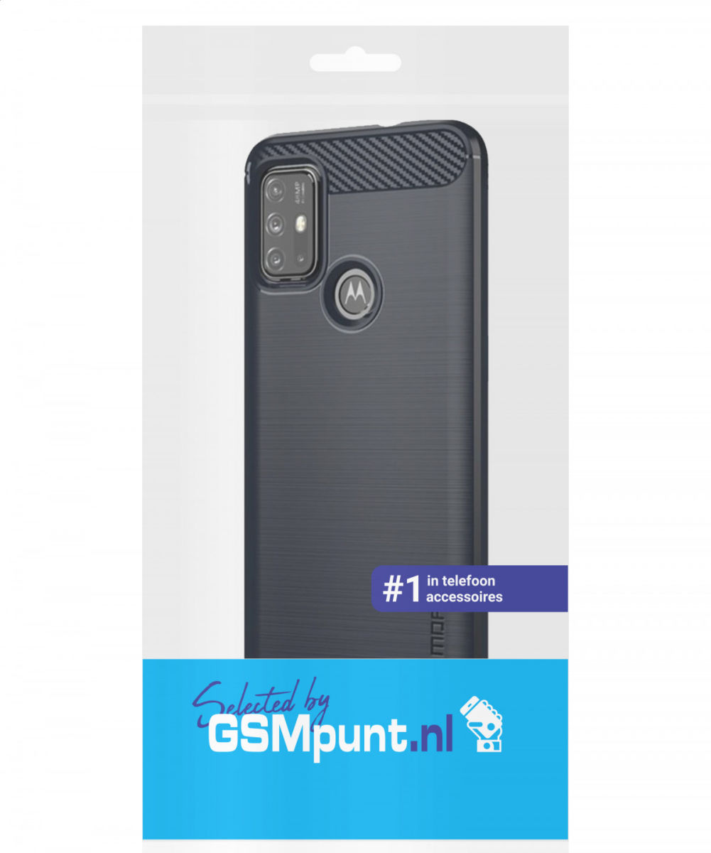 Motorola Moto G10 / G20 / G30 Hoesje Geborsteld TPU Back Cover Blauw afbeelding 2
