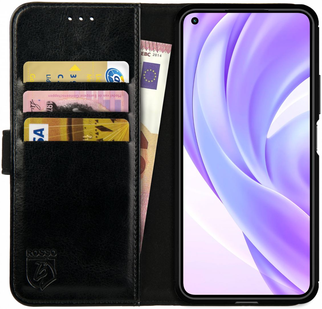 Rosso Element Xiaomi Mi 11 Lite 4G/5G Hoesje Book Cover Wallet Zwart afbeelding 1