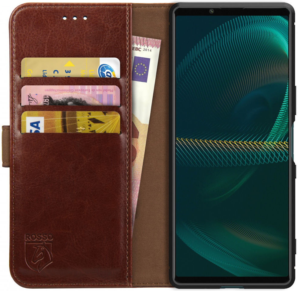 Rosso Element Sony Xperia 5 III Hoesje Book Cover Wallet Bruin afbeelding 1