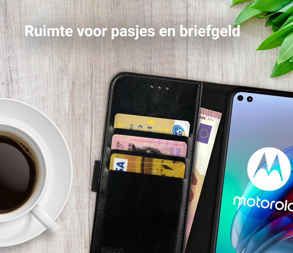 Rosso Element Motorola Moto G100 Hoesje Book Cover Zwart afbeelding 8