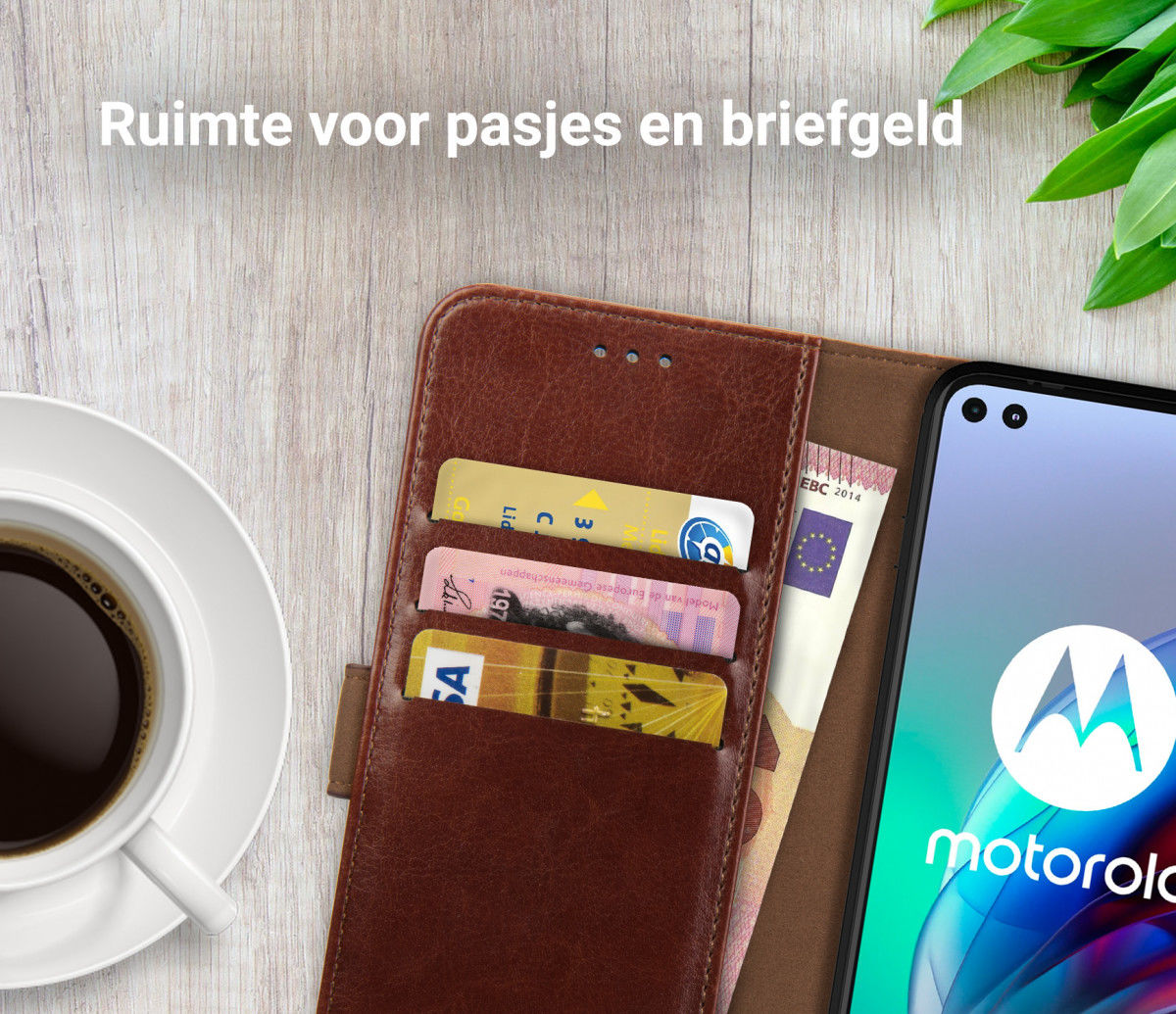 Rosso Element Motorola Moto G100 Hoesje Book Cover Bruin afbeelding 8