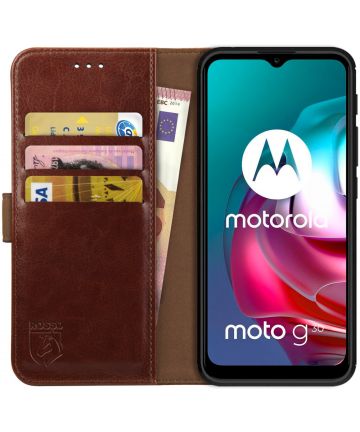 Rosso Element Motorola Moto G10/G20/G30 Hoesje Book Cover Wallet Bruin Hoesjes