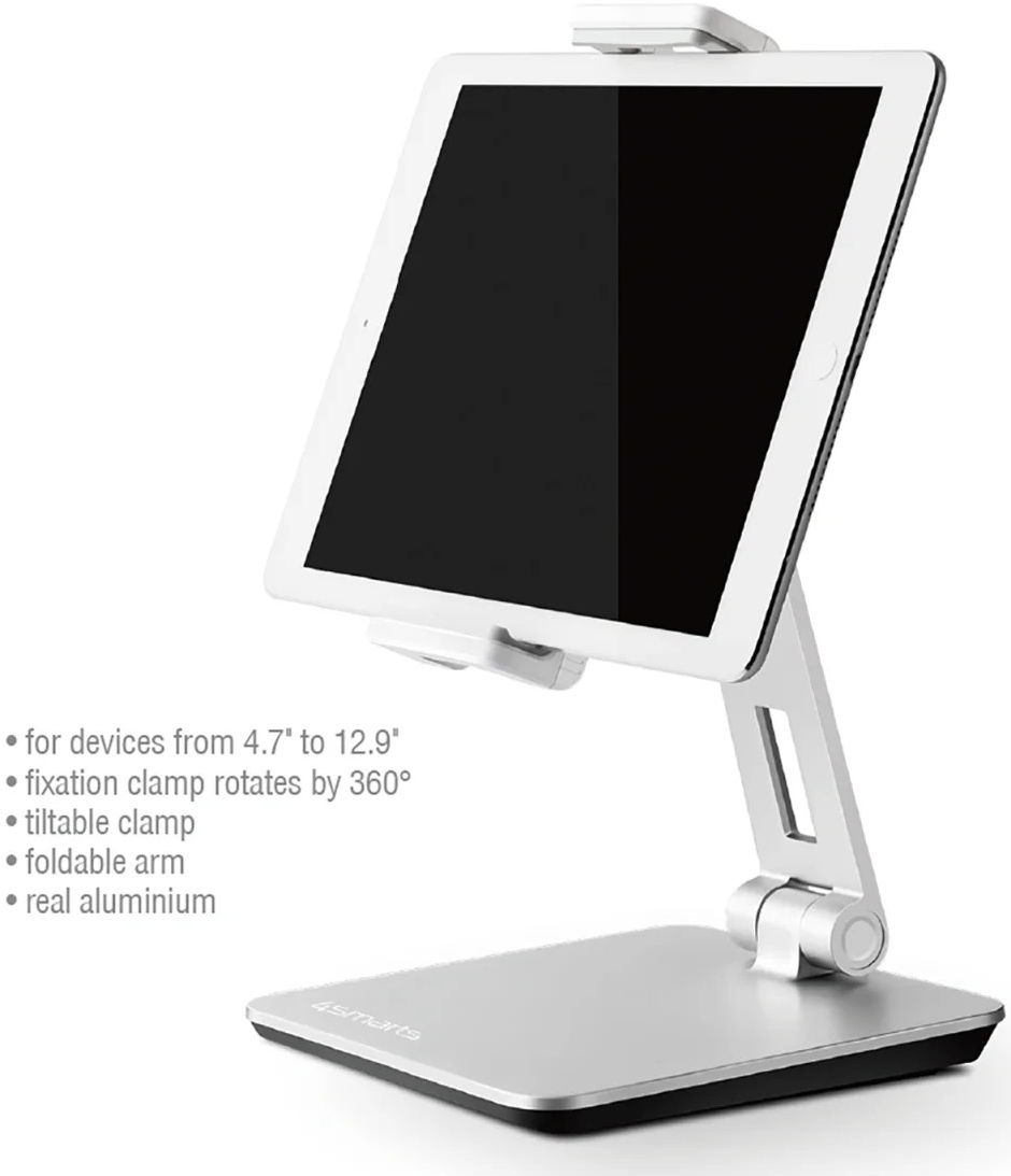 4smarts ErgoFix Universele Bureauhouder voor Smartphone/Tablet Zilver afbeelding 3