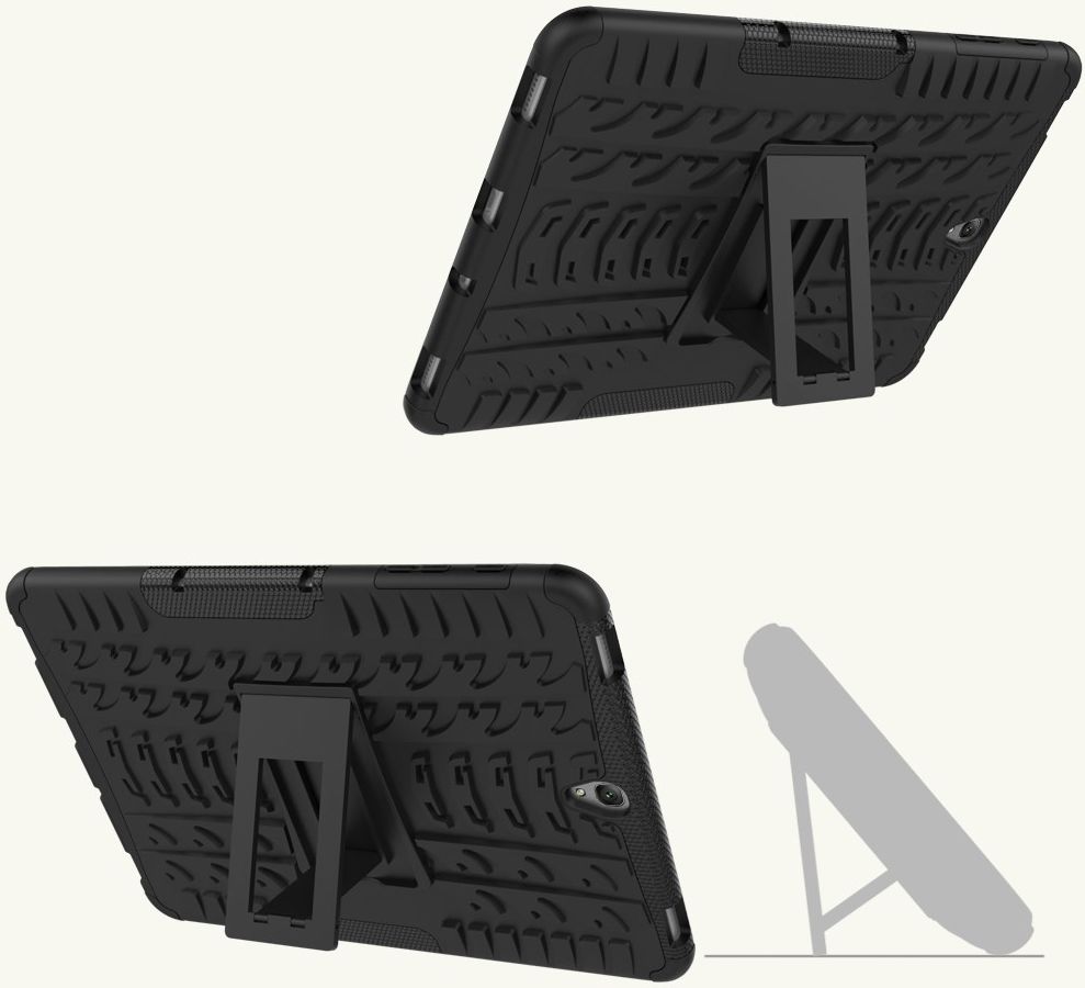Samsung Galaxy Tab S3 Hoes Robuust Hybride Back Cover Zwart afbeelding 3