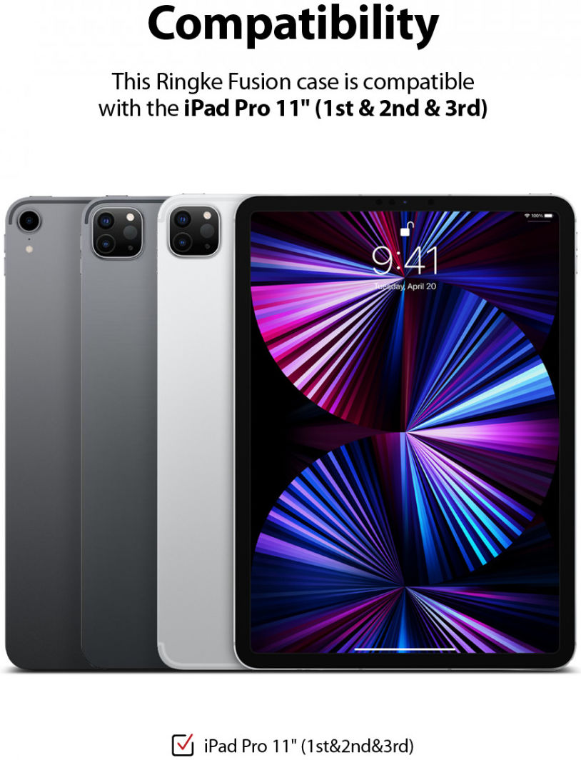 Ringke Fusion Apple iPad Pro 11 Hoes Back Cover Transparant Zwart afbeelding 6