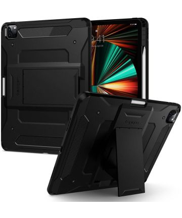 Spigen Tough Armor Pro Apple iPad Pro 12.9 2021 Hoes Zwart Hoesjes