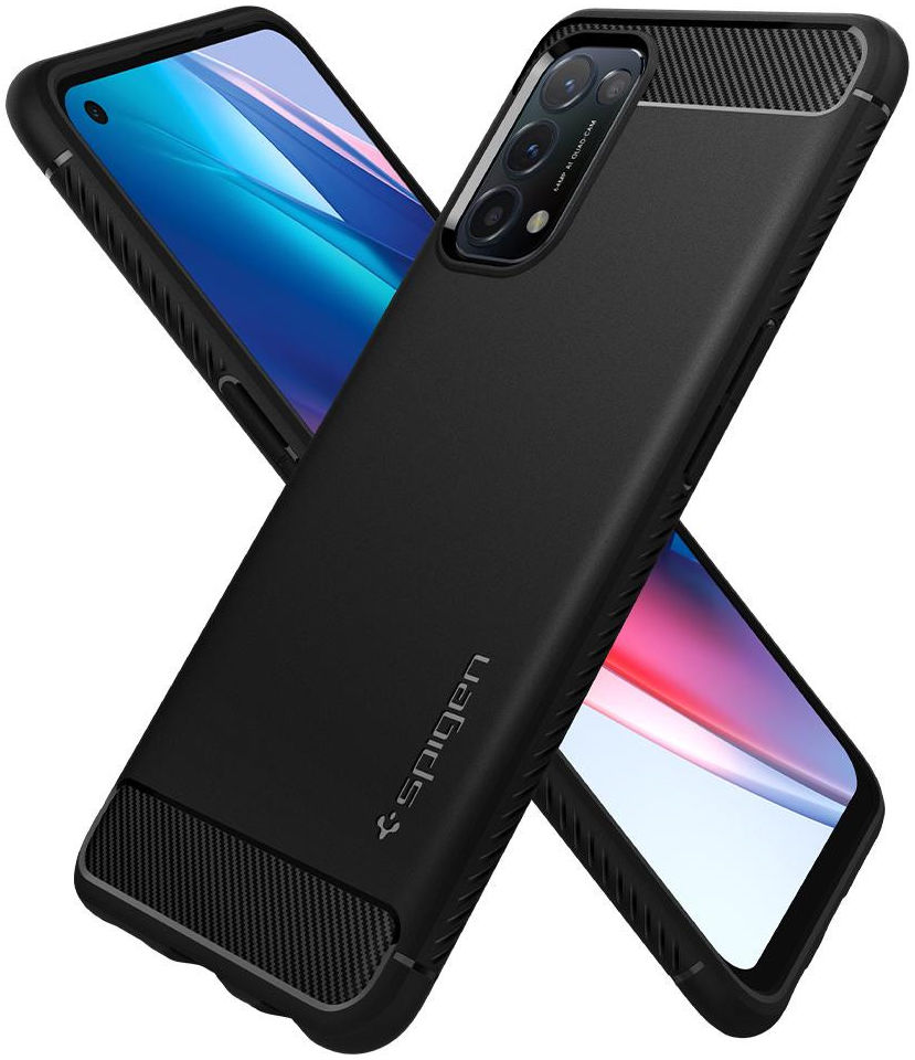Spigen Rugged Armor Oppo Find X3 Lite / Reno5 Hoesje Back Cover Zwart afbeelding 8