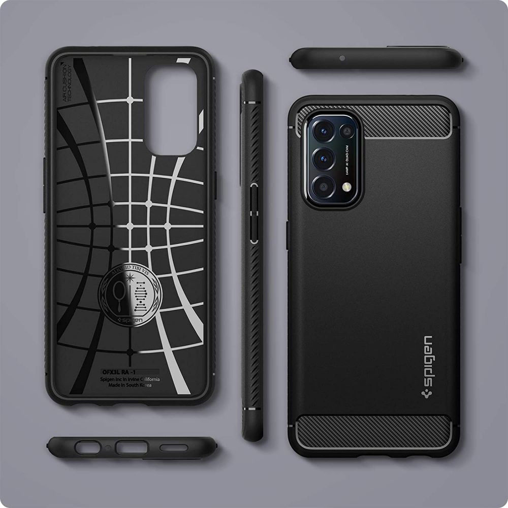 Spigen Rugged Armor Oppo Find X3 Lite / Reno5 Hoesje Back Cover Zwart afbeelding 3