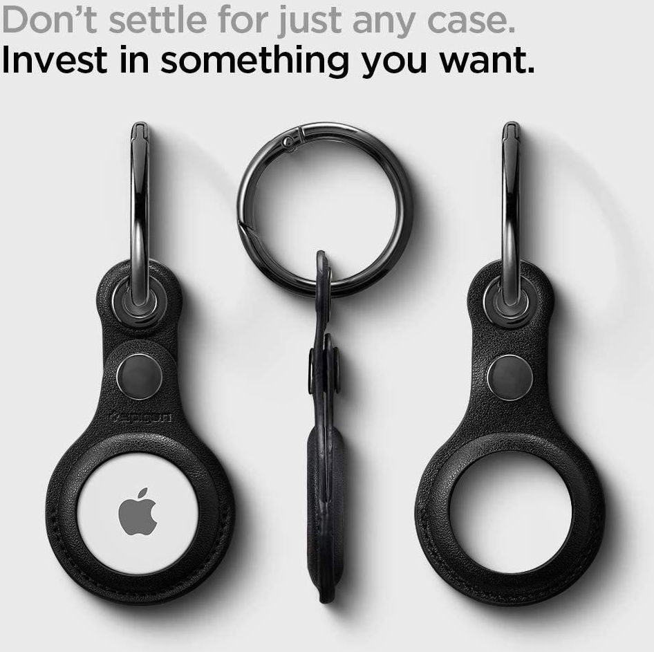 Spigen Valentinus Apple AirTag Hoesje Sleutelhanger Houder Zwart afbeelding 3