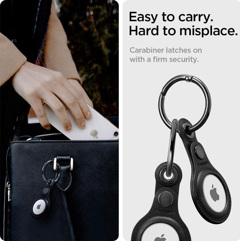 Spigen Valentinus Apple AirTag Hoesje Sleutelhanger Houder Zwart afbeelding 5